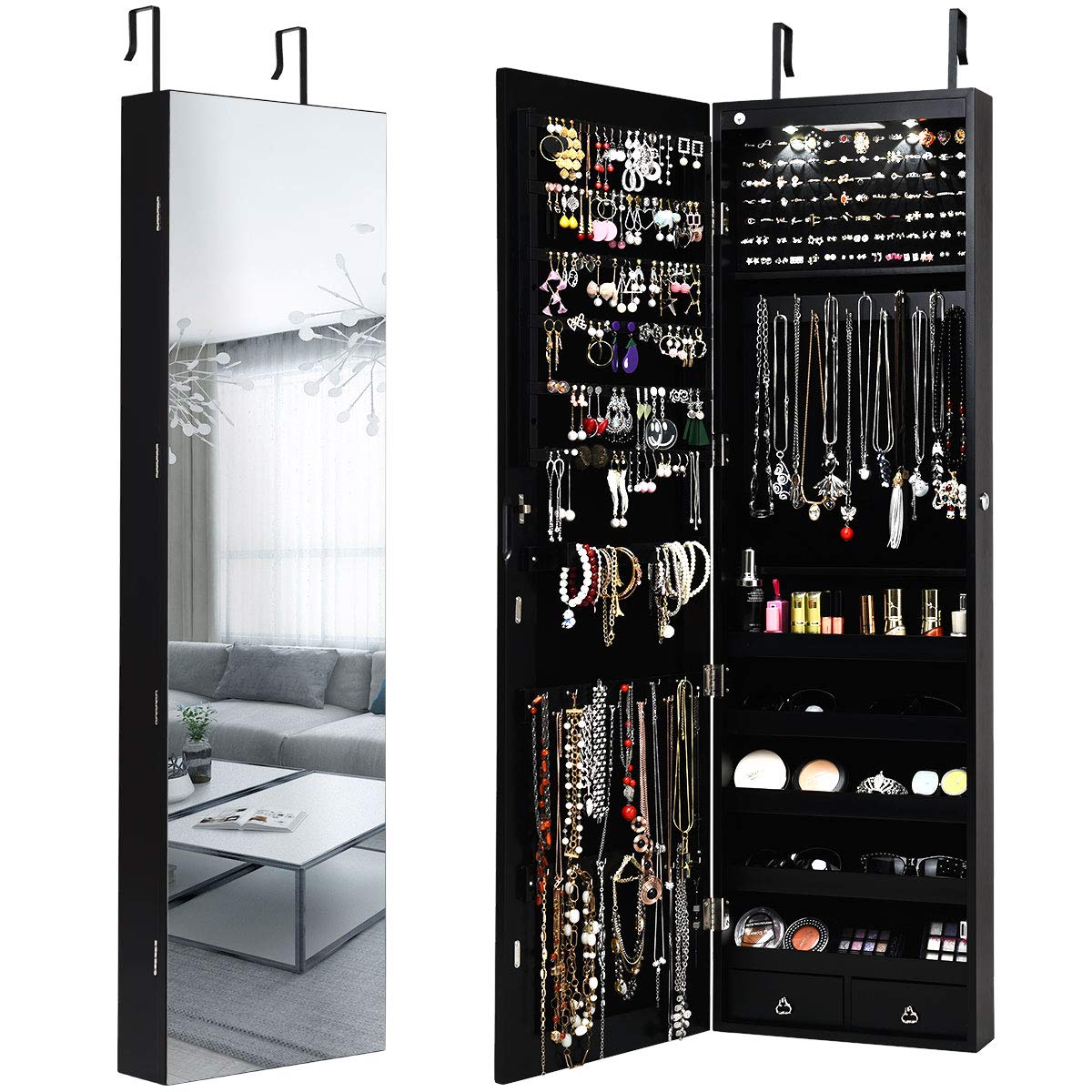 Szafka na biżuterię montowana  – Full Length Mirror Jewelry Armoire recenzja i cena