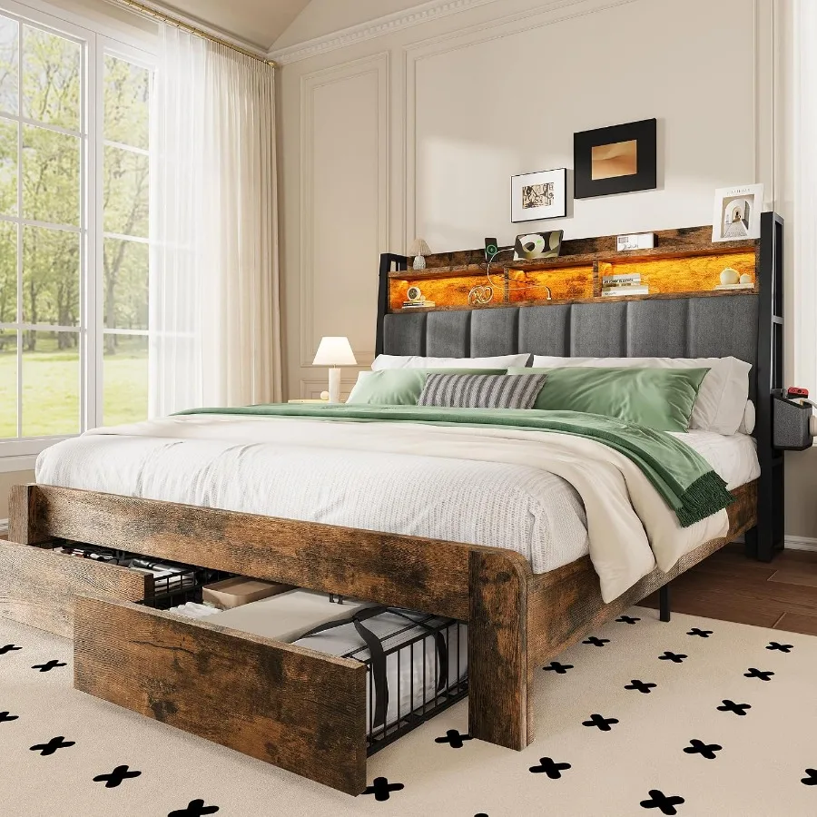 Rama łóżka w rozmiarze king si – King Size Bed Frame With Storage Drawers recenzja i cena