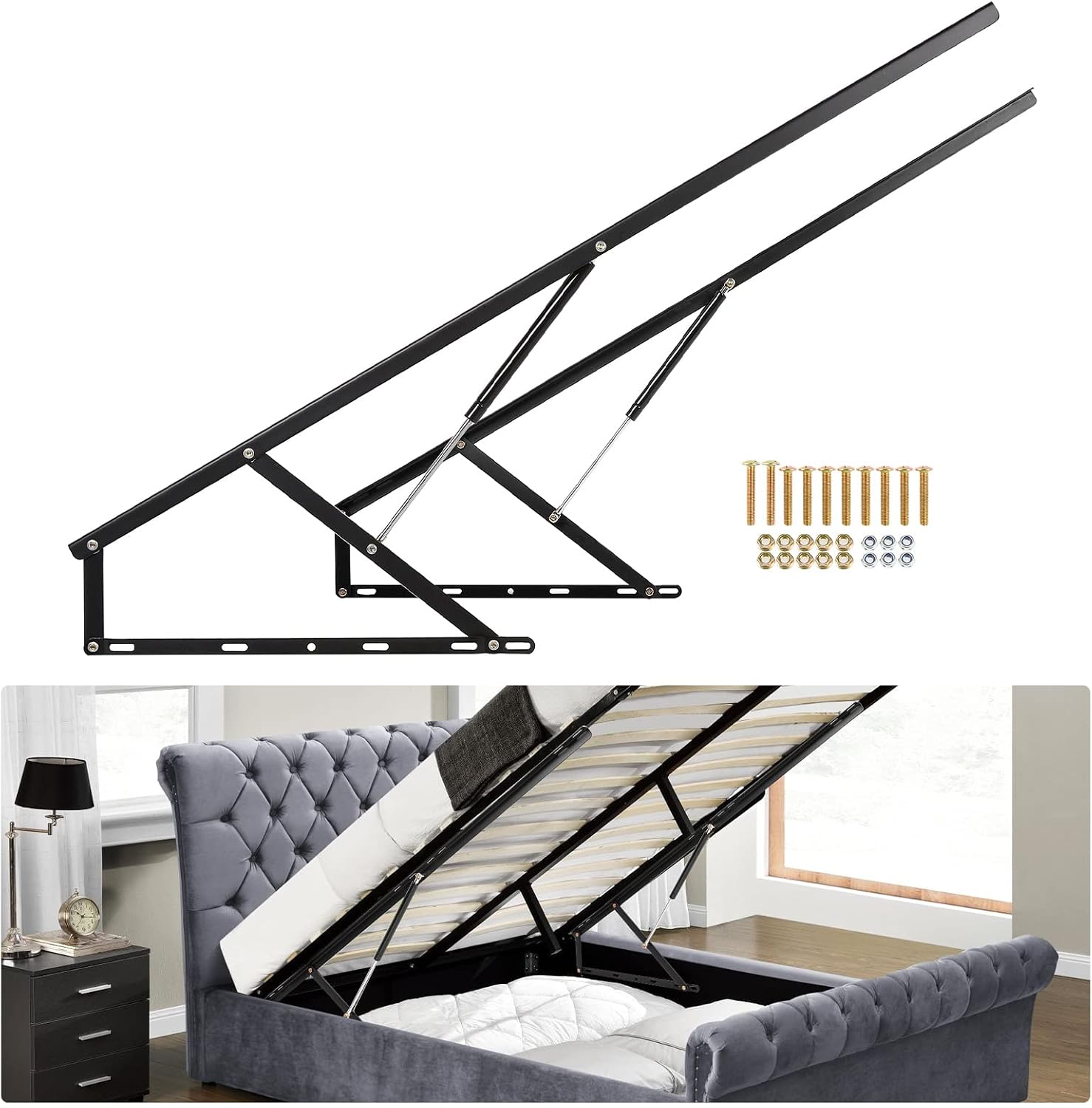 Mechanizm podnoszenia łóżka o  – Gas Lift Storage Bed Hydraulic recenzja i cena