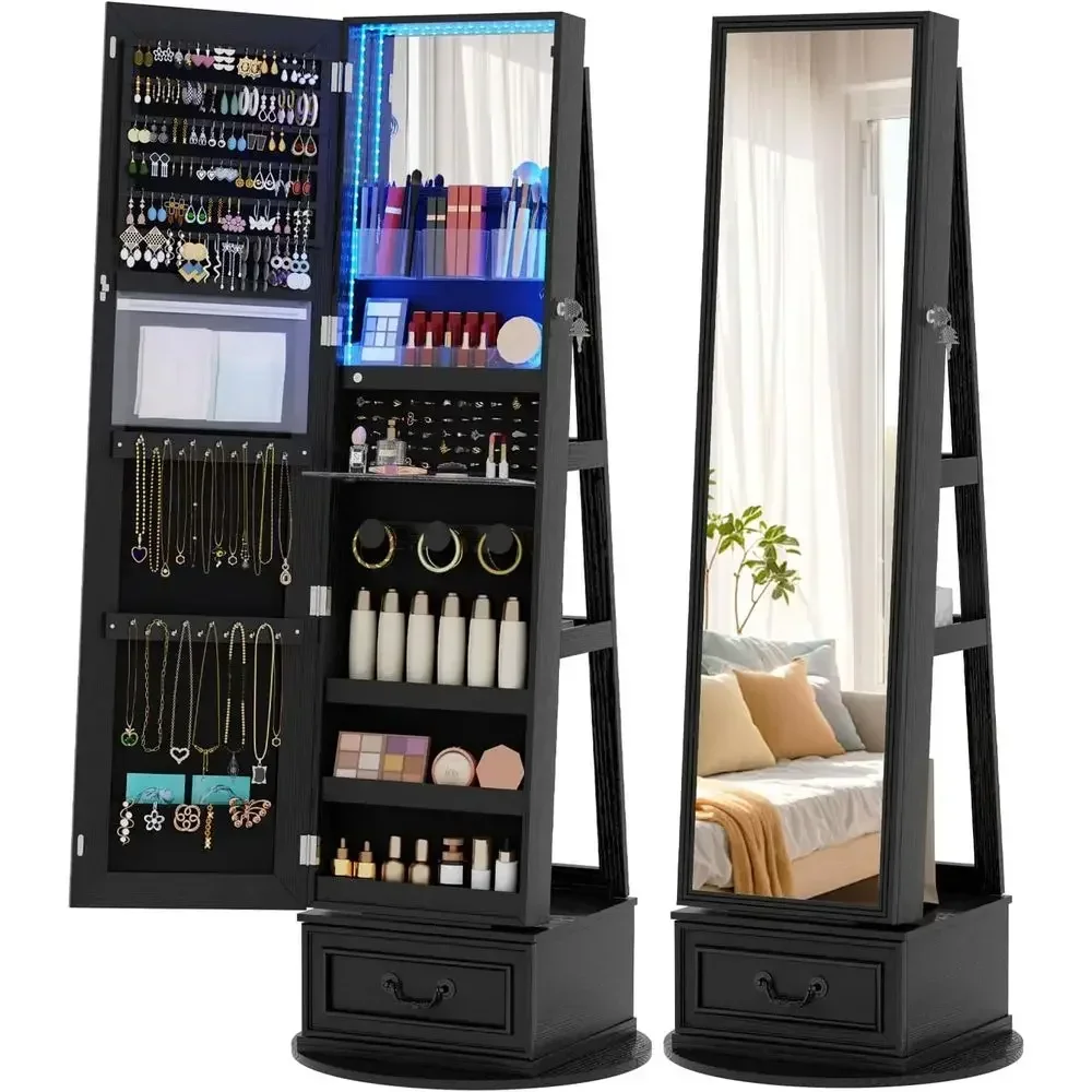 360 °   Obracana, zamykana na  – Full Length Mirror Jewelry Armoire recenzja i cena